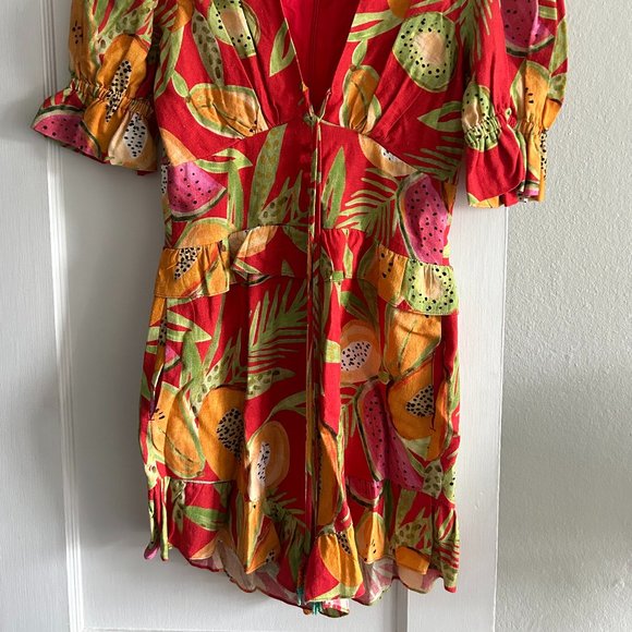 Farm Rio Papaya Romper women’s size small - Picture 7 of 10
